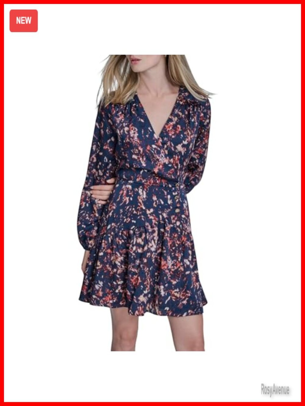 Balloon Short Sleeve V-Neck Ruffle Trim A-Line Mini Dress